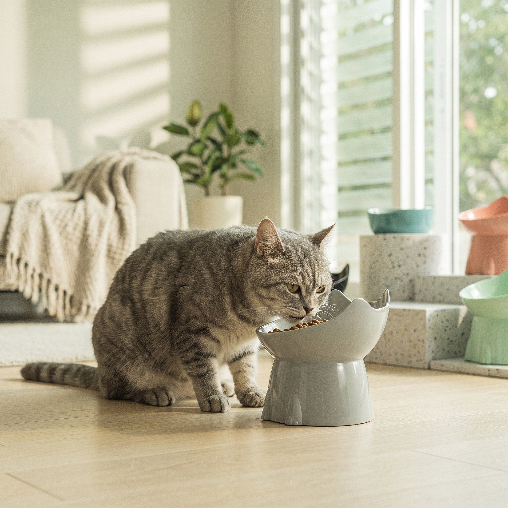 FurFree™ Elevated Cat Feeding Bowl
